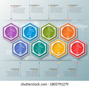 vector abstract 3d paper infographic elements.Hexagon infographics.Honeycomb design