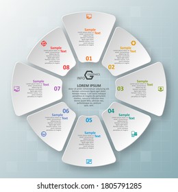 vector abstract 3d paper infographic elements.Circular infographics