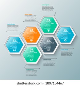 image vectorielle abstraite éléments infographiques papier 3d. Infographie d'Hexagon. Création d'un peigne de miel