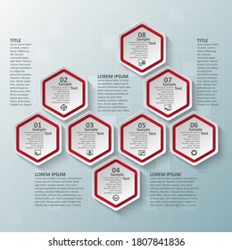 vector abstract 3d paper infographic elements.Hexagon infographics.Honeycomb design