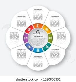 vector abstract 3d paper infographic elements.Circular infographics