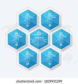 vector abstract 3d paper infographic elements.Hexagon infographics.Honeycomb design