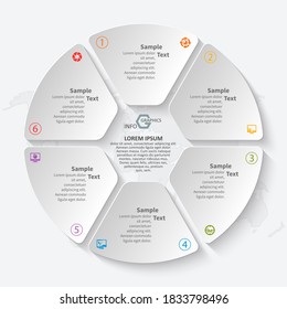 vector abstract 3d paper infographic elements.Circular infographics