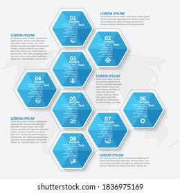 Vector Abstract 3d Paper Infographic Elements.Hexagon Infographics.Honeycomb Design