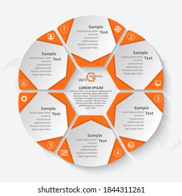 vector abstract 3d paper infographic elements.Circular infographics