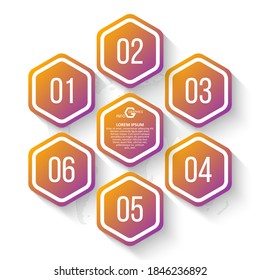 vector abstract 3d paper infographic elements.Hexagon infographics.Honeycomb design