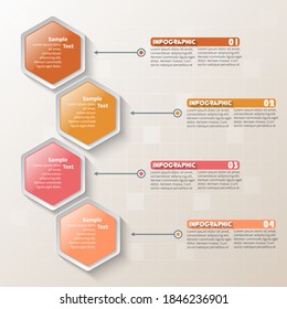 Vektorgrafik-abstrakte 3D-Papierelemente.Hexagon-Infografiken.Honeycomb-Design