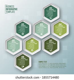 vector abstract 3d paper infographic elements.Hexagon infographics.Honeycomb design