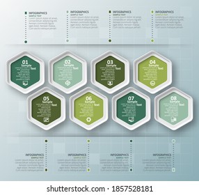 vector abstract 3d paper infographic elements.Hexagon infographics.Honeycomb design