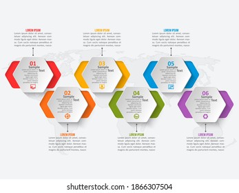 Vektorgrafik-abstrakte 3D-Papierelemente.Hexagon-Infografiken.Honeycomb-Design