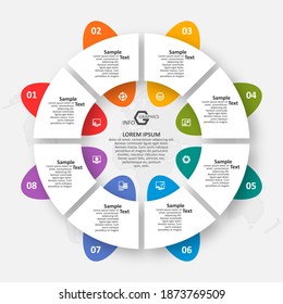 vector abstract 3d paper infographic elements.Circular infographics