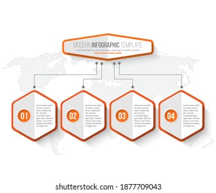 vector abstract 3d paper infographic elements.Hexagon infographics.Honeycomb design