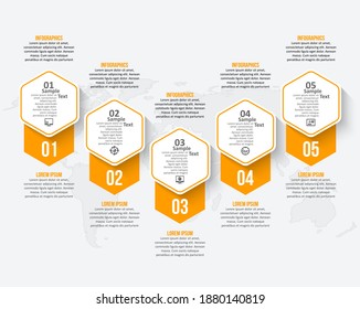vector abstract 3d paper infographic elements.Hexagon infographics.Honeycomb design