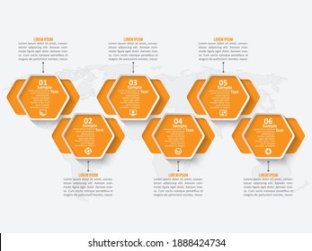 vector abstract 3d paper infographic elements.Hexagon infographics.Honeycomb design