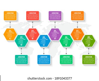 vector abstract 3d paper infographic elements.Hexagon infographics.Honeycomb design