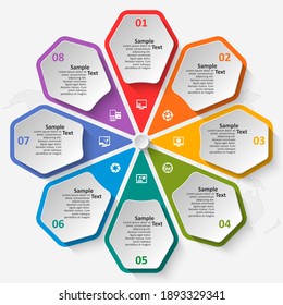 vector abstract 3d paper infographic elements.Circular infographics