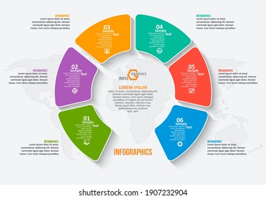 vector abstract 3d paper infographic elements.Circular infographics