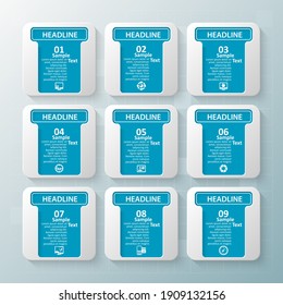 vector abstract 3d paper infographic elements.Business infographics
