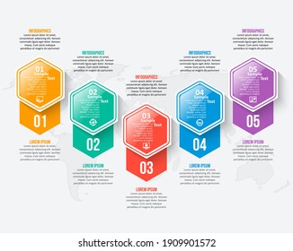 vector abstract 3d paper infographic elements.Hexagon infographics.Honeycomb design