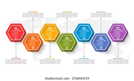 Vector Abstract 3d Paper Infographic Elements.Hexagon Infographics.Honeycomb Design