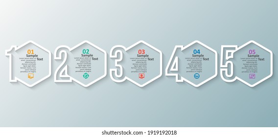 vector abstract 3d paper infographic elements. Hexagon infographics. Honeycomb design