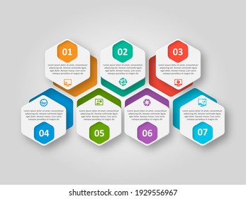 vector abstract 3d paper infographic elements.Hexagon infographics.Honeycomb design