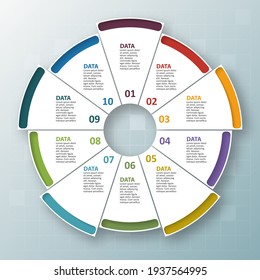 vector abstract 3d paper infographic elements.Circular infographics