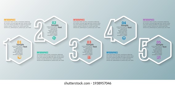 vector abstract 3d paper infographic elements.Hexagon infographics.Honeycomb design