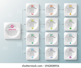 vector abstract 3d paper infographic elements.Business infographics