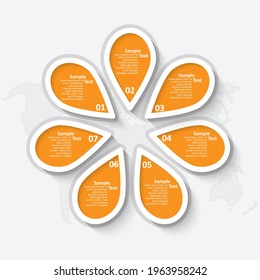 vector abstract 3d paper infographic elements.Circular infographics