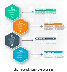 vector abstract 3d paper infographic elements.Hexagon infographics.Honeycomb design