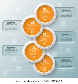 vector abstract 3d paper infographic elements.Circular infographics