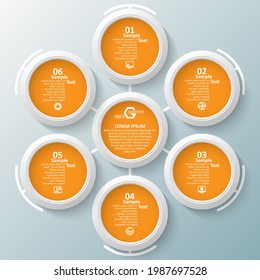 vector abstract 3d paper infographic elements.Circular infographics