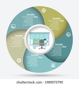 vector abstract 3d paper infographic elements.Circular infographics