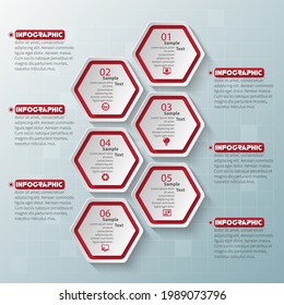 vector abstract 3d paper infographic elements.Hexagon infographics.Honeycomb design