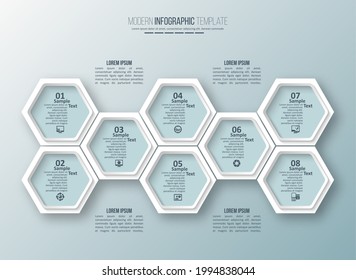 vector abstract 3d paper infographic elements.Hexagon infographics.Honeycomb design