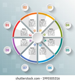 vector abstract 3d paper infographic elements.Circular infographics