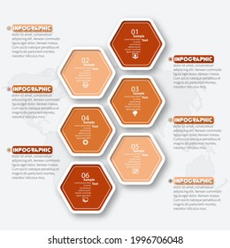 vector abstract 3d paper infographic elements.Hexagon infographics.Honeycomb design