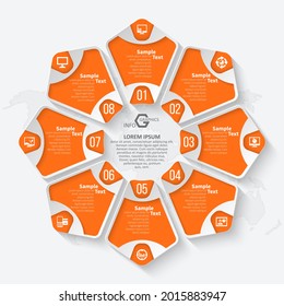 vector abstract 3d paper infographic elements.Circular infographics