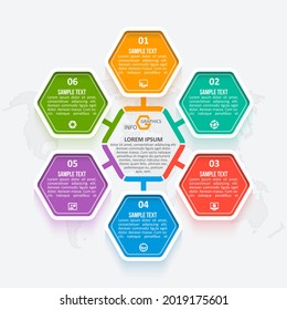 vector abstract 3d paper infographic elements.Hexagon infographics.Honeycomb design