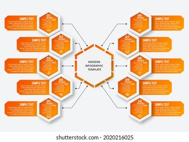 vector abstract 3d paper infographic elements.Hexagon infographics.Honeycomb design
