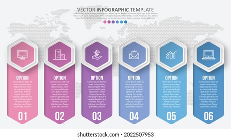 vector abstract 3d paper infographic elements.Hexagon infographics.Honeycomb design