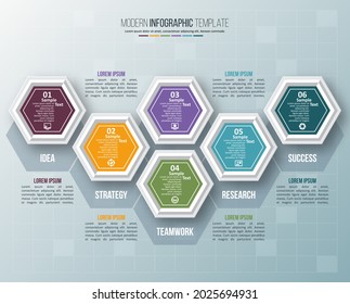 vector abstract 3d paper infographic elements.Hexagon infographics.Honeycomb design