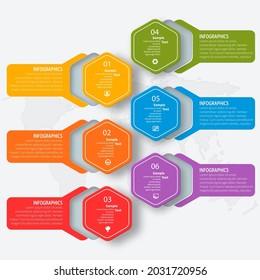 vector abstract 3d paper infographic elements.Hexagon infographics.Honeycomb design