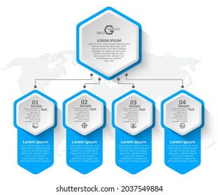 vector abstract 3d paper infographic elements.Hexagon infographics.Honeycomb design