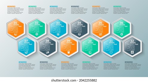 vector abstract 3d paper infographic elements.Hexagon infographics.Honeycomb design