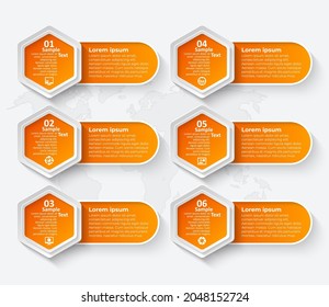 vector abstract 3d paper infographic elements.Hexagon infographics.Honeycomb design