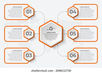 vector abstract 3d paper infographic elements.Hexagon infographics.Honeycomb design