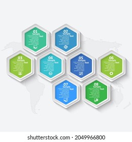 Vektorgrafik-abstrakte 3D-Papierelemente.Hexagon-Infografiken.Honeycomb-Design