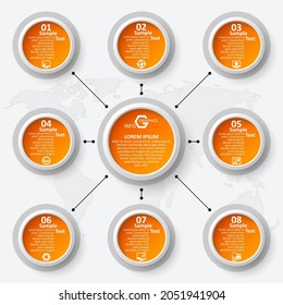 vector abstract 3d paper infographic elements.Circular infographics